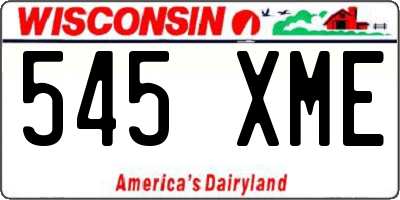WI license plate 545XME