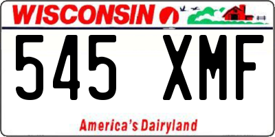 WI license plate 545XMF