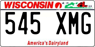 WI license plate 545XMG