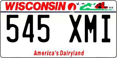 WI license plate 545XMI