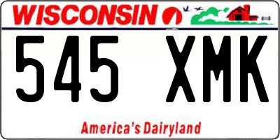 WI license plate 545XMK