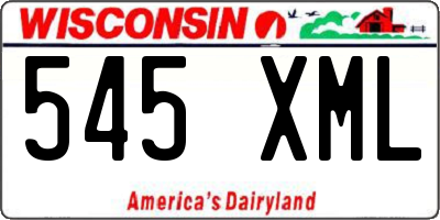 WI license plate 545XML