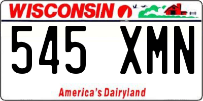 WI license plate 545XMN