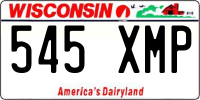 WI license plate 545XMP