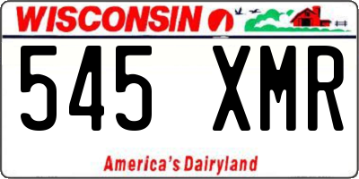 WI license plate 545XMR
