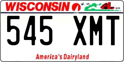 WI license plate 545XMT