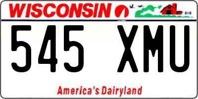 WI license plate 545XMU