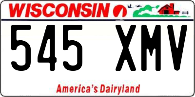 WI license plate 545XMV