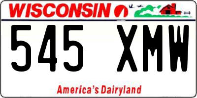 WI license plate 545XMW