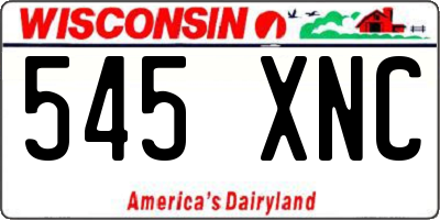 WI license plate 545XNC