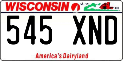 WI license plate 545XND