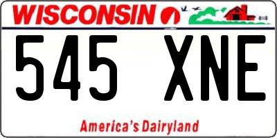 WI license plate 545XNE