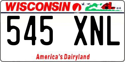 WI license plate 545XNL