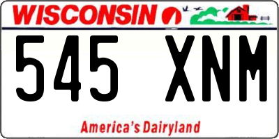 WI license plate 545XNM