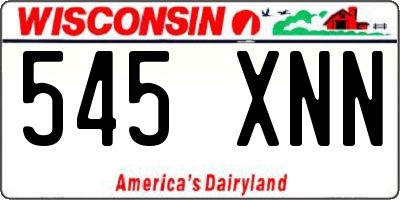 WI license plate 545XNN