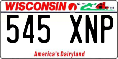 WI license plate 545XNP
