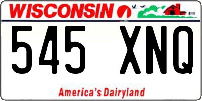 WI license plate 545XNQ