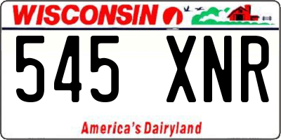 WI license plate 545XNR
