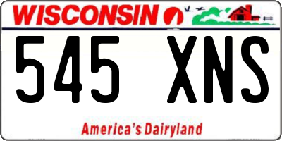 WI license plate 545XNS