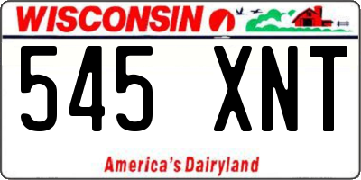 WI license plate 545XNT