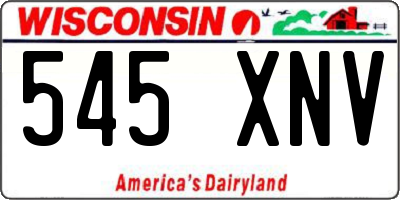 WI license plate 545XNV