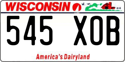 WI license plate 545XOB