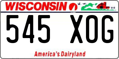 WI license plate 545XOG