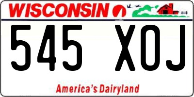 WI license plate 545XOJ