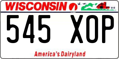WI license plate 545XOP