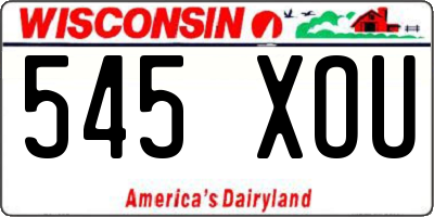 WI license plate 545XOU