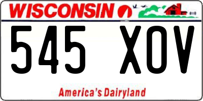 WI license plate 545XOV