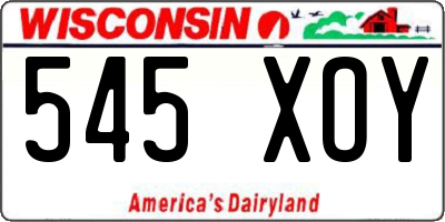 WI license plate 545XOY