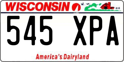 WI license plate 545XPA