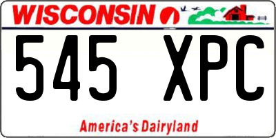 WI license plate 545XPC