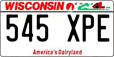 WI license plate 545XPE