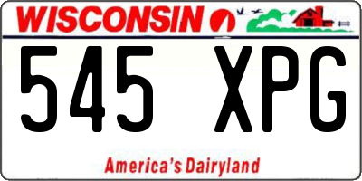 WI license plate 545XPG