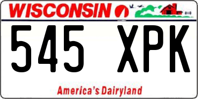 WI license plate 545XPK