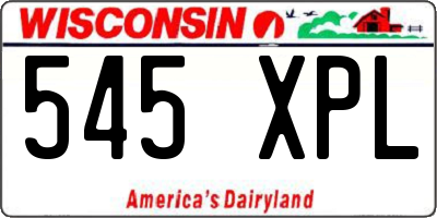 WI license plate 545XPL