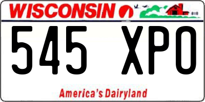 WI license plate 545XPO