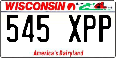 WI license plate 545XPP