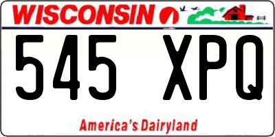 WI license plate 545XPQ