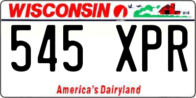 WI license plate 545XPR