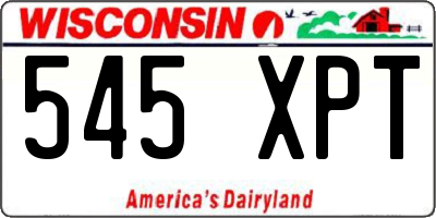 WI license plate 545XPT