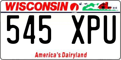 WI license plate 545XPU