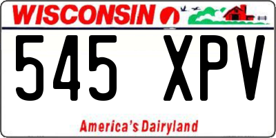 WI license plate 545XPV