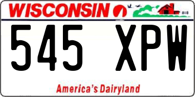 WI license plate 545XPW