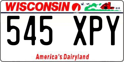 WI license plate 545XPY