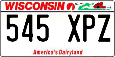 WI license plate 545XPZ