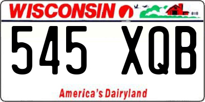 WI license plate 545XQB