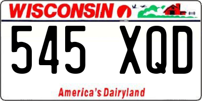 WI license plate 545XQD